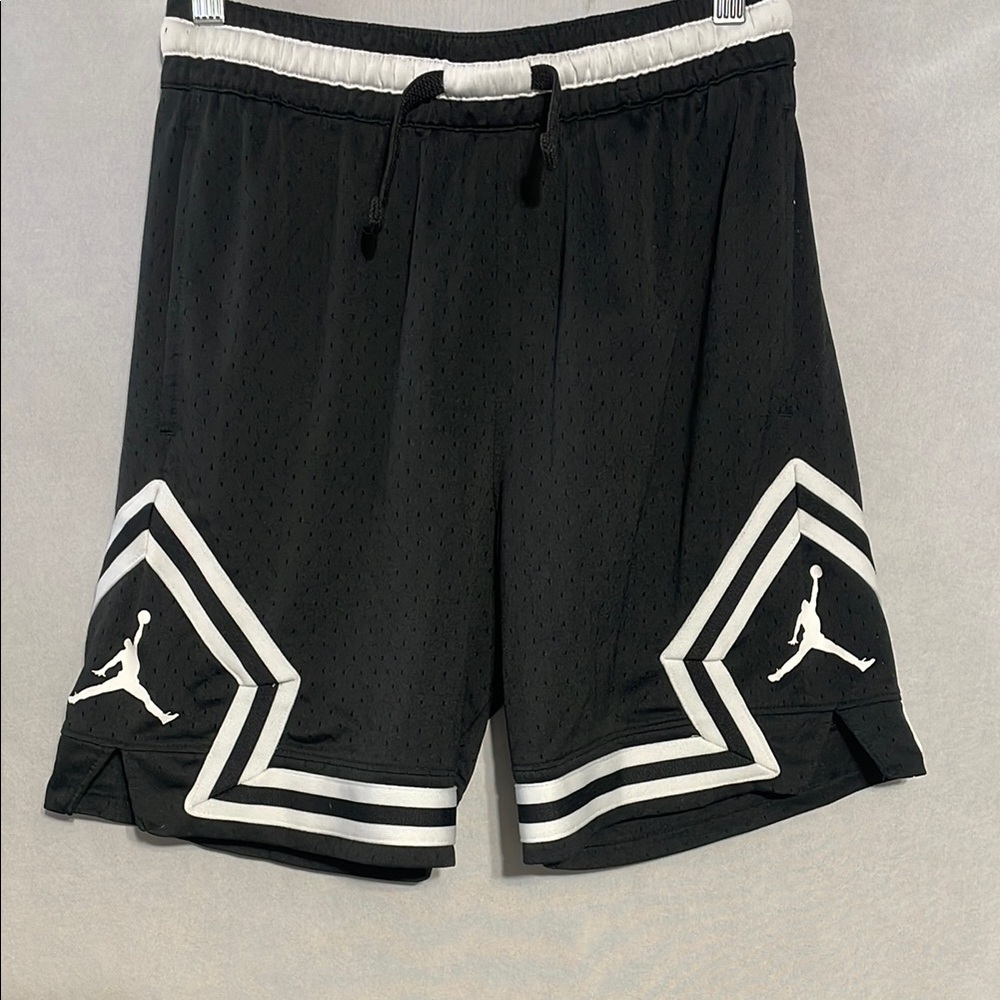 Jordan Black and White Athletic Shorts with Elastic Waistband